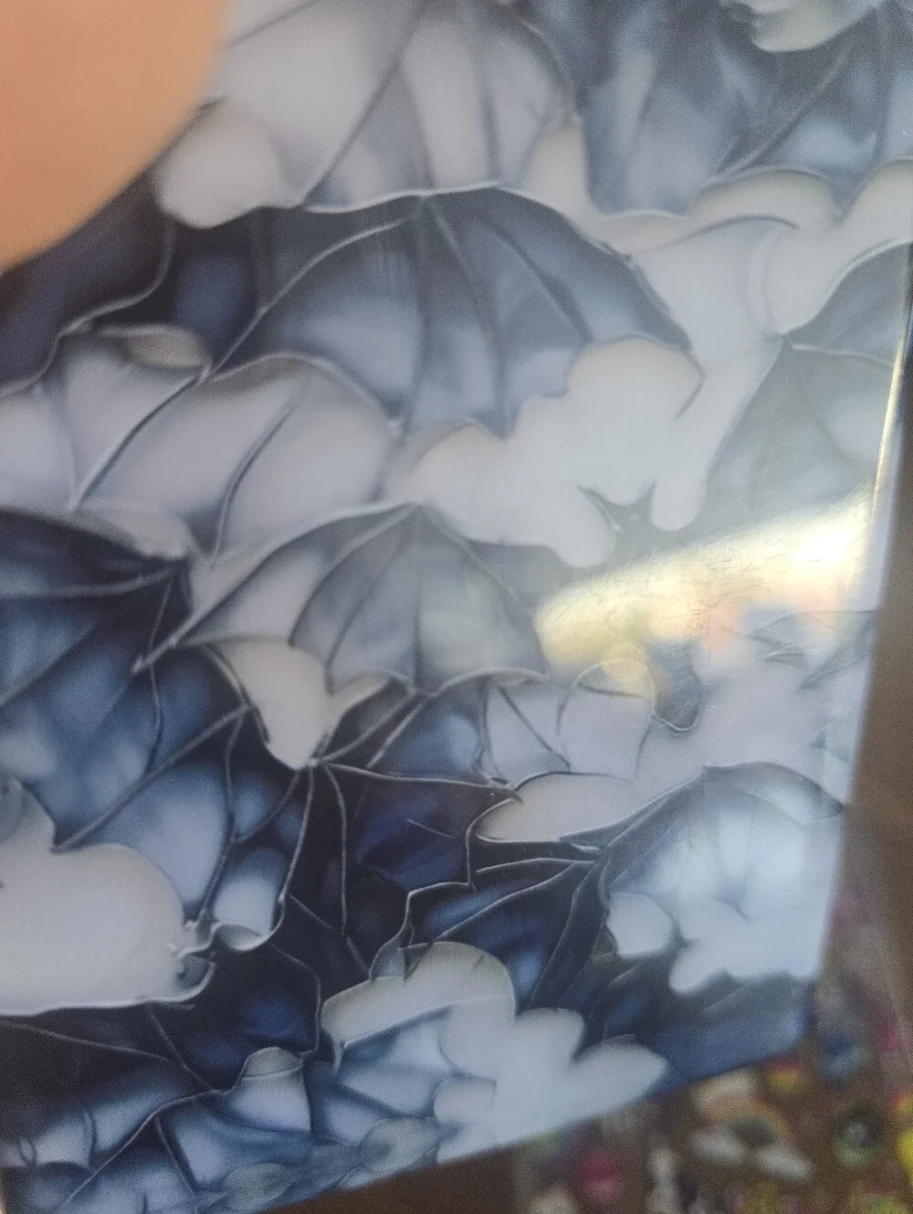 Phone Case Bundle - Black Bat Pattern & Clear Rainbow Sticker Design